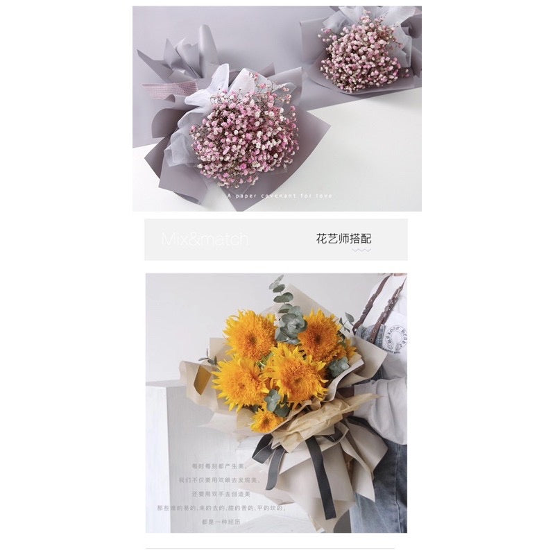 20in1 Pack Thick Plain Colored Wrappers Bouquet Wrapping Materials (Waterproof)