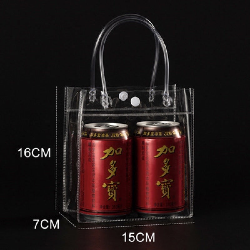Plastic Transparent Bag/ PVC Bag Transparent Tote handbag gift Clear Gift Packaging Bag