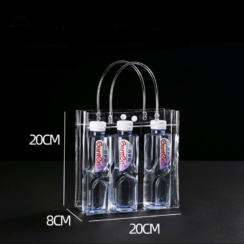 Plastic Transparent Bag/ PVC Bag Transparent Tote handbag gift Clear Gift Packaging Bag