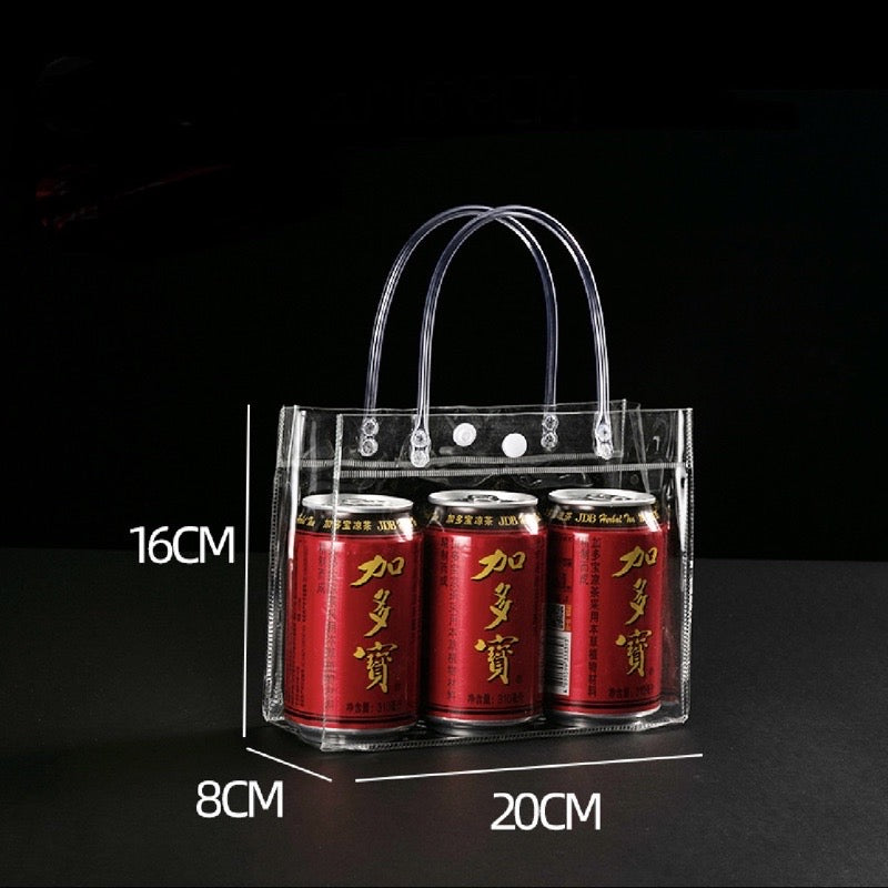 Plastic Transparent Bag/ PVC Bag Transparent Tote handbag gift Clear Gift Packaging Bag