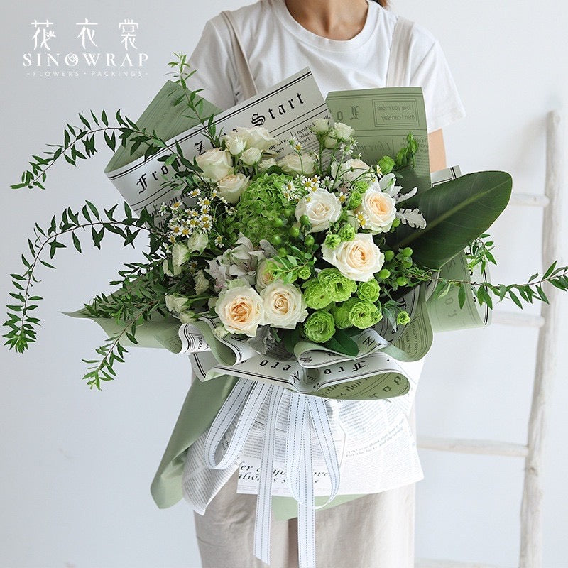 20pcs in 1 Pack Two-sided Britain Newspaper Design Wrapper Bouquet Wrapping Material (Waterproof)