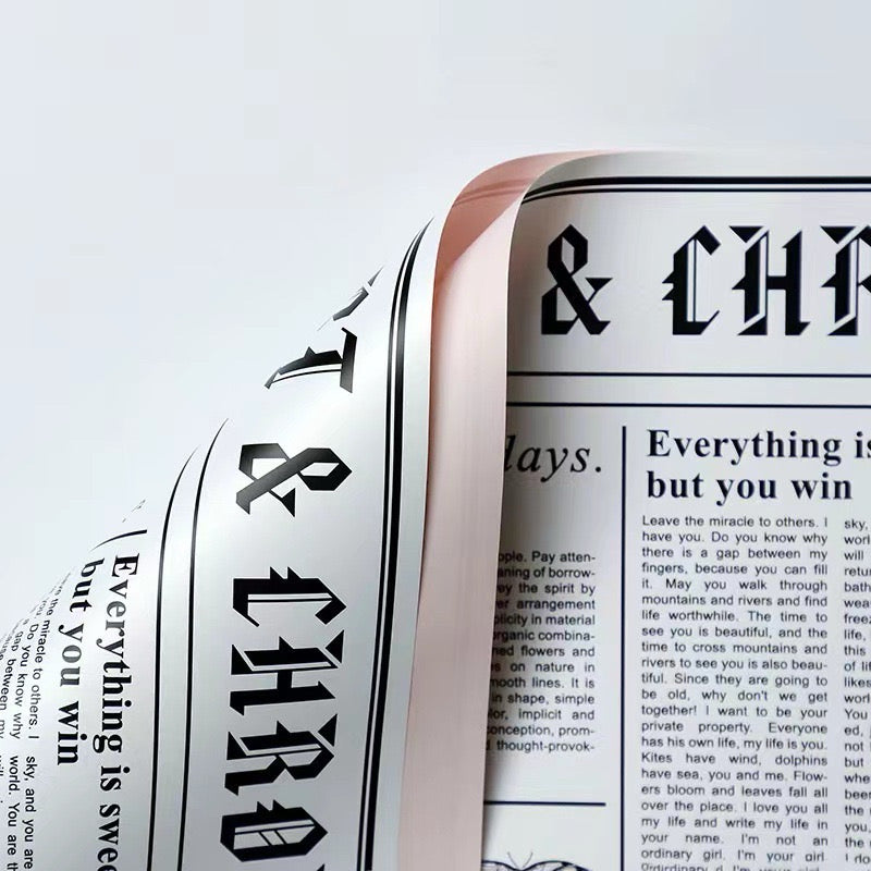 20pcs in 1 Pack Two-sided Britain Newspaper Design Wrapper Bouquet Wrapping Material (Waterproof)