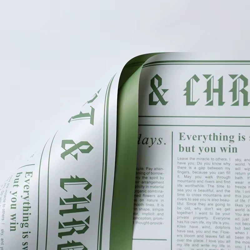 20pcs in 1 Pack Two-sided Britain Newspaper Design Wrapper Bouquet Wrapping Material (Waterproof)