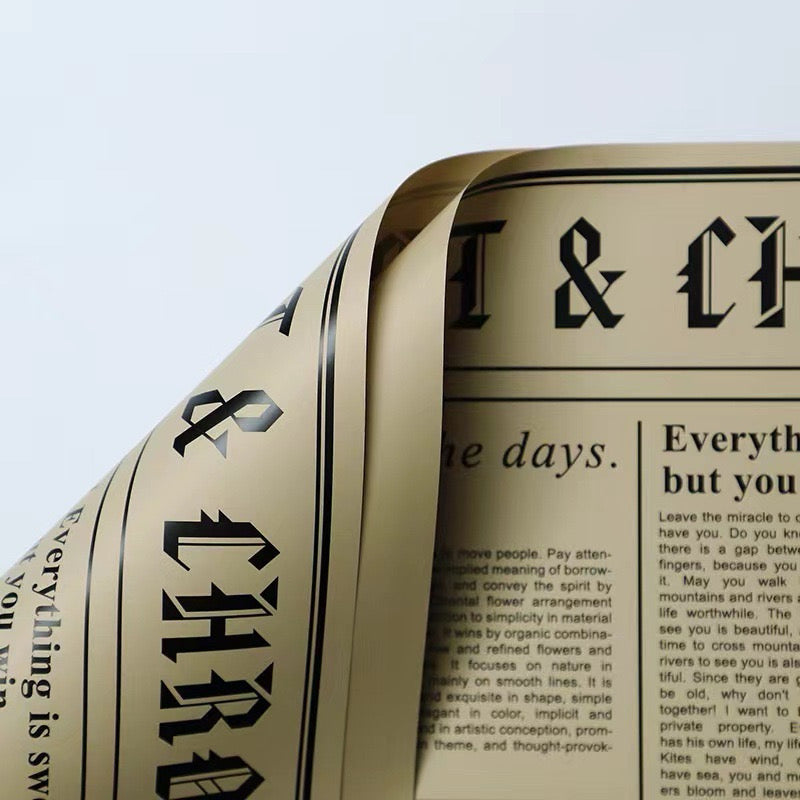 20pcs in 1 Pack Two-sided Britain Newspaper Design Wrapper Bouquet Wrapping Material (Waterproof)