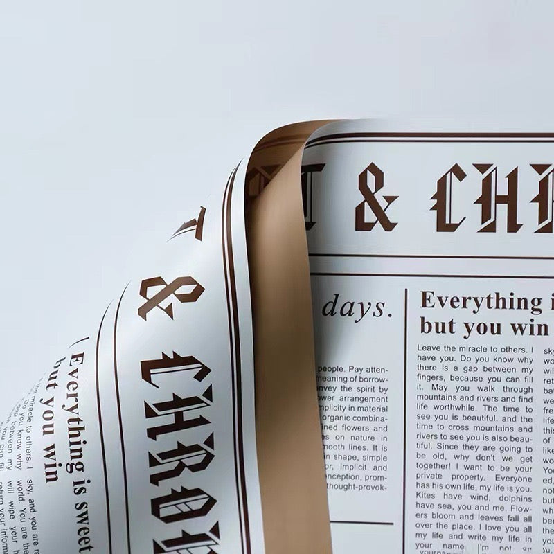 20pcs in 1 Pack Two-sided Britain Newspaper Design Wrapper Bouquet Wrapping Material (Waterproof)