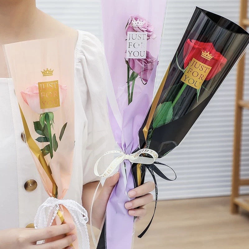 45pcs JUSTFORYOU Single Stem Rose Wrappers Bouquet Wrapping Paper