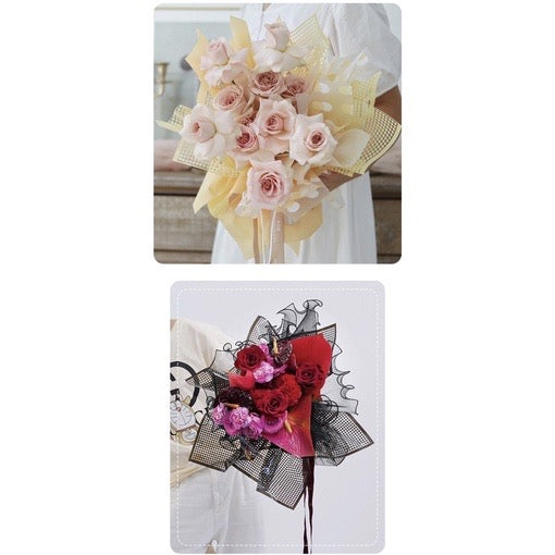 20pcs Dotted Net Design Wrapper Bouquet Wrapping Material (Waterproof)