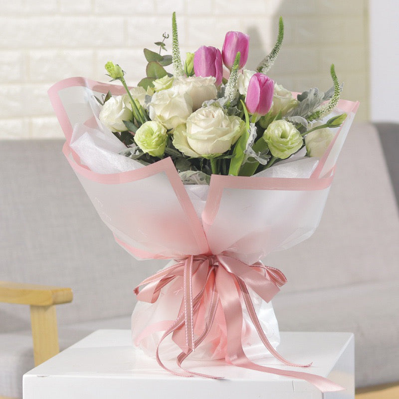 50 yards Plain Satin Ribbon Gift Wrapping Bouquet Ribbon