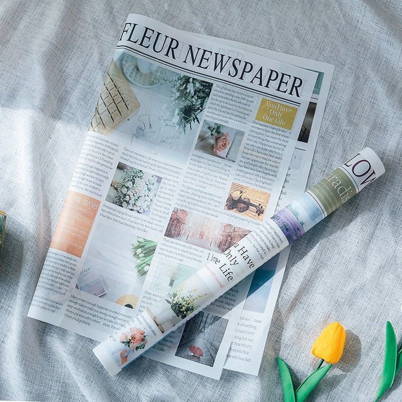 20pcs Fleur Newspaper Design Wrapper Bouquet Wrapping Paper