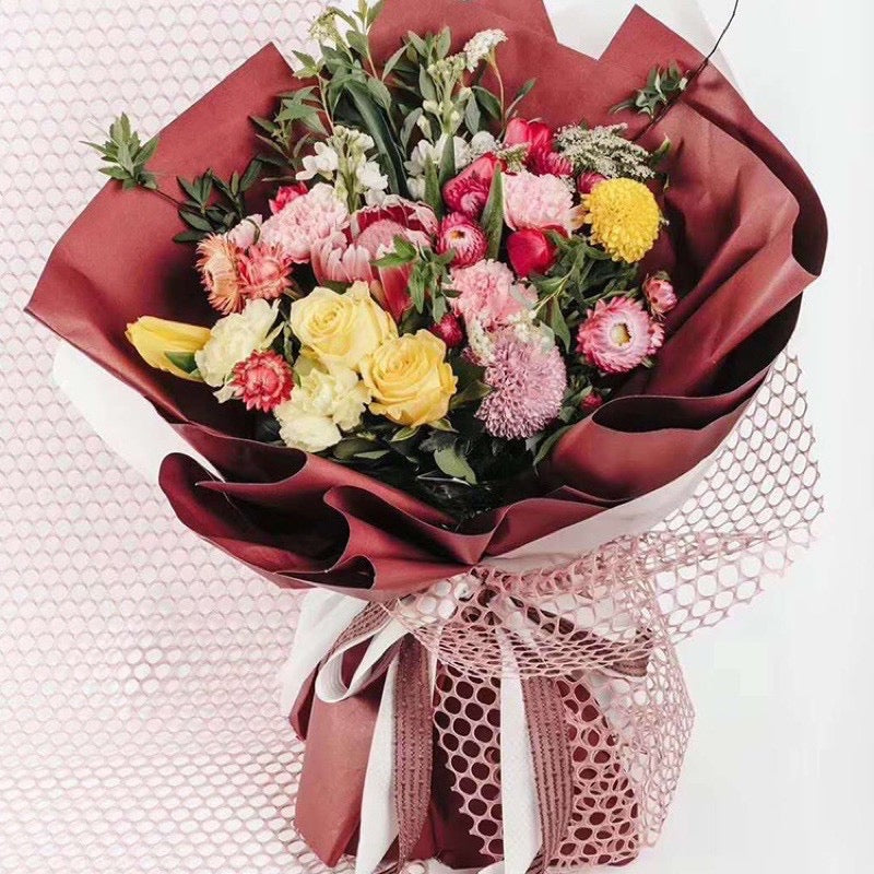 Floral Wrapping Korean Style Round Mesh Bouquet Wrapper