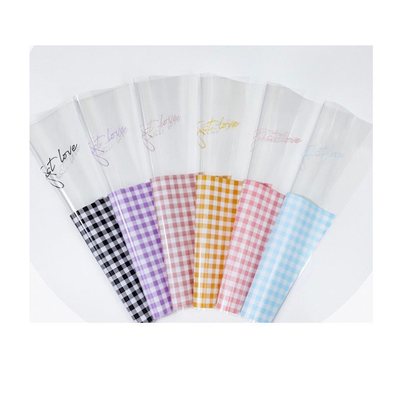 50pcs Mini Bouquet Checkered Wrappers Wrapping Paper