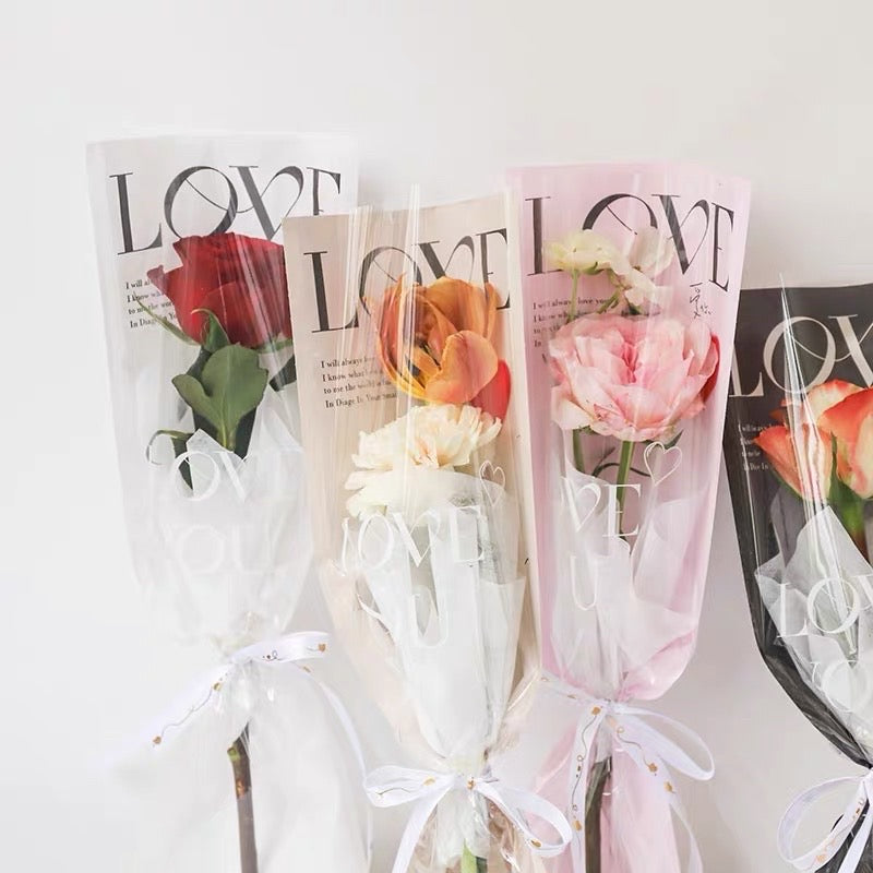 20pcs Single Stem Rose Wrappers Flower Wrapping Paper