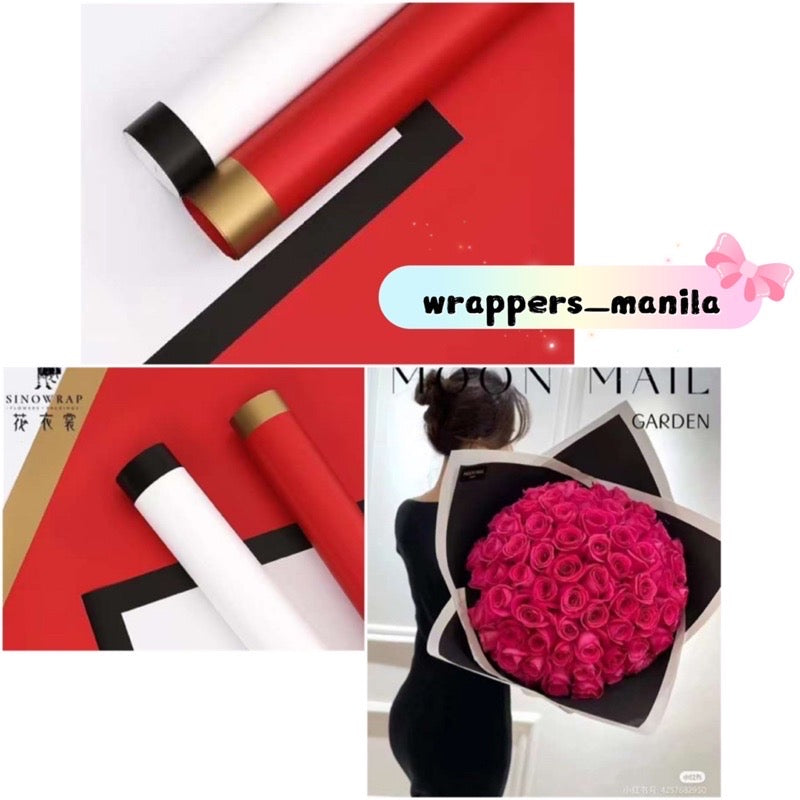 20pcs Wide Border Lining Bouquet Flower Wrapping Paper