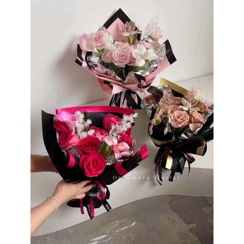 20pcs Wide Border Lining Bouquet Flower Wrapping Paper