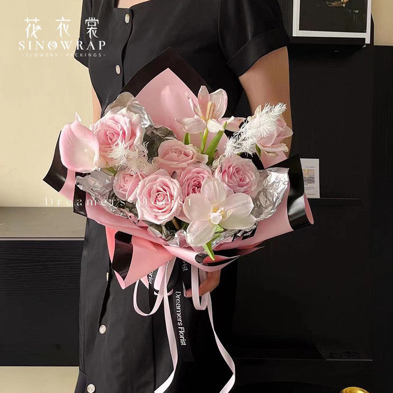 20pcs Wide Border Lining Bouquet Flower Wrapping Paper