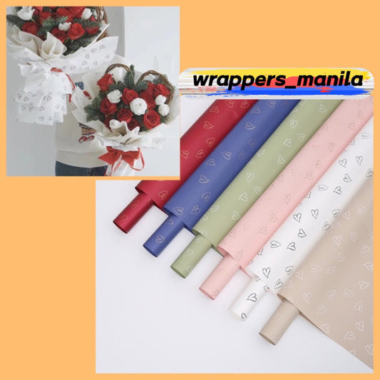 20pcs Elegant Heart Design Waterproof Wrappers Bouquet Wrapping Material (Waterproof)