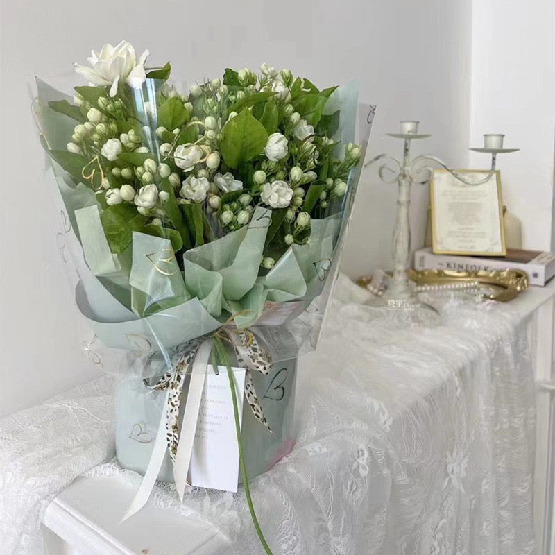 20pcs Elegant Heart Design Waterproof Wrappers Bouquet Wrapping Material (Waterproof)