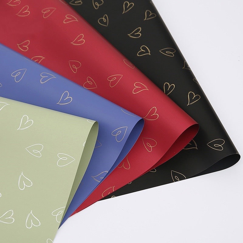 20pcs Elegant Heart Design Waterproof Wrappers Bouquet Wrapping Material (Waterproof)