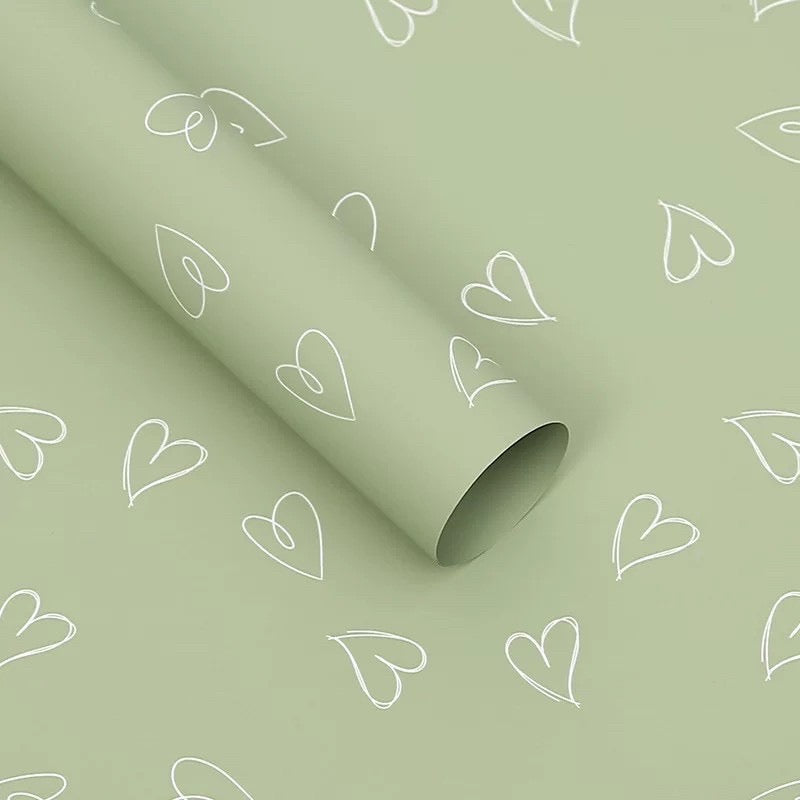 20pcs Elegant Heart Design Waterproof Wrappers Bouquet Wrapping Material (Waterproof)