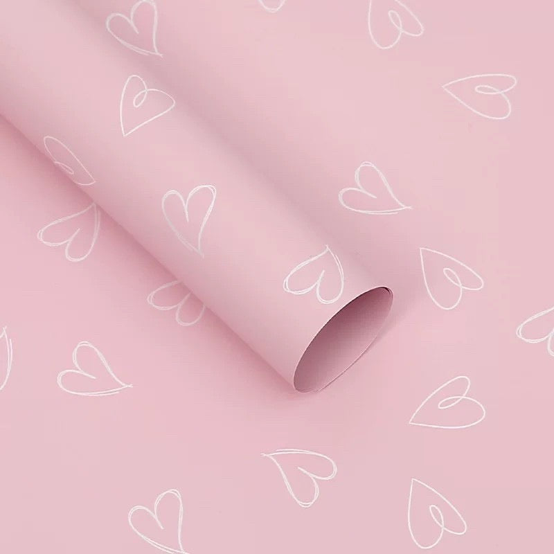 20pcs Elegant Heart Design Waterproof Wrappers Bouquet Wrapping Material (Waterproof)