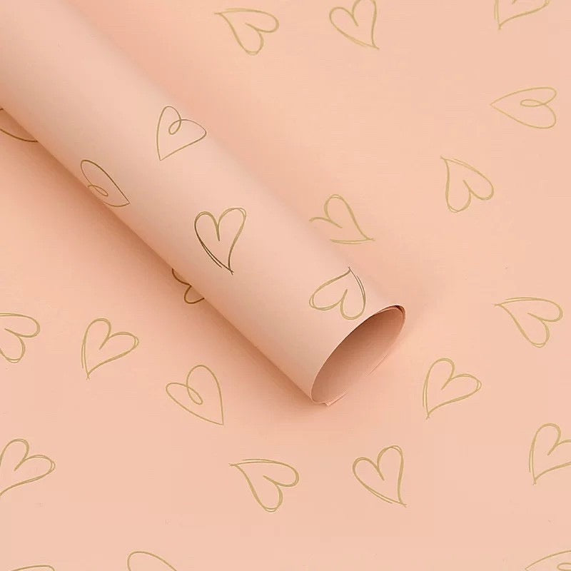 20pcs Elegant Heart Design Waterproof Wrappers Bouquet Wrapping Material (Waterproof)