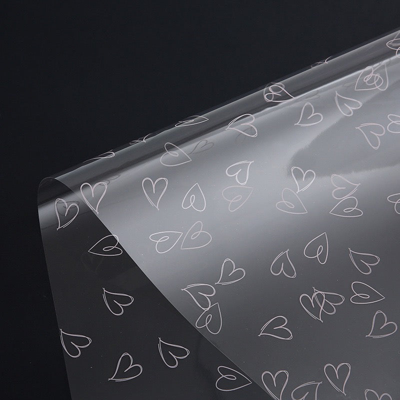 20pcs Elegant Heart Design Waterproof Wrappers Bouquet Wrapping Material (Waterproof)