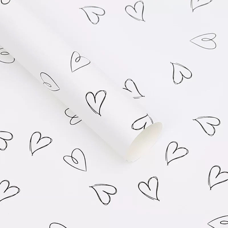 20pcs Elegant Heart Design Waterproof Wrappers Bouquet Wrapping Material (Waterproof)