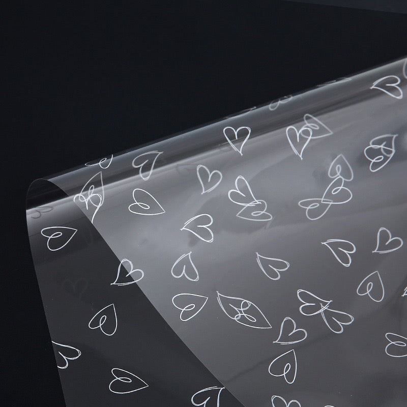 20pcs Elegant Heart Design Waterproof Wrappers Bouquet Wrapping Material (Waterproof)