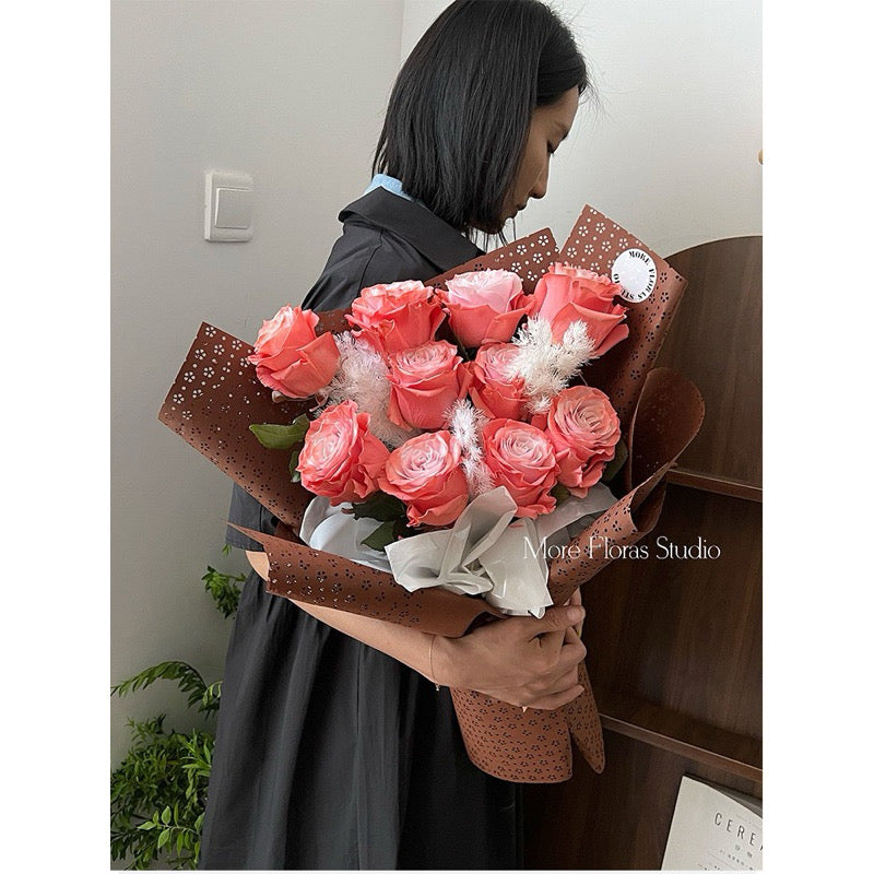 10pcs Full Flower Wrappers Bouquet Wrapping Material (Non-woven)
