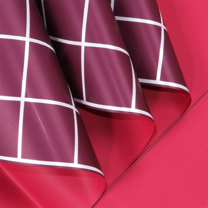 20pcs in 1 Pack Checkered Wrappers Two Sided Bouquet Wrapping Material (Waterproof)