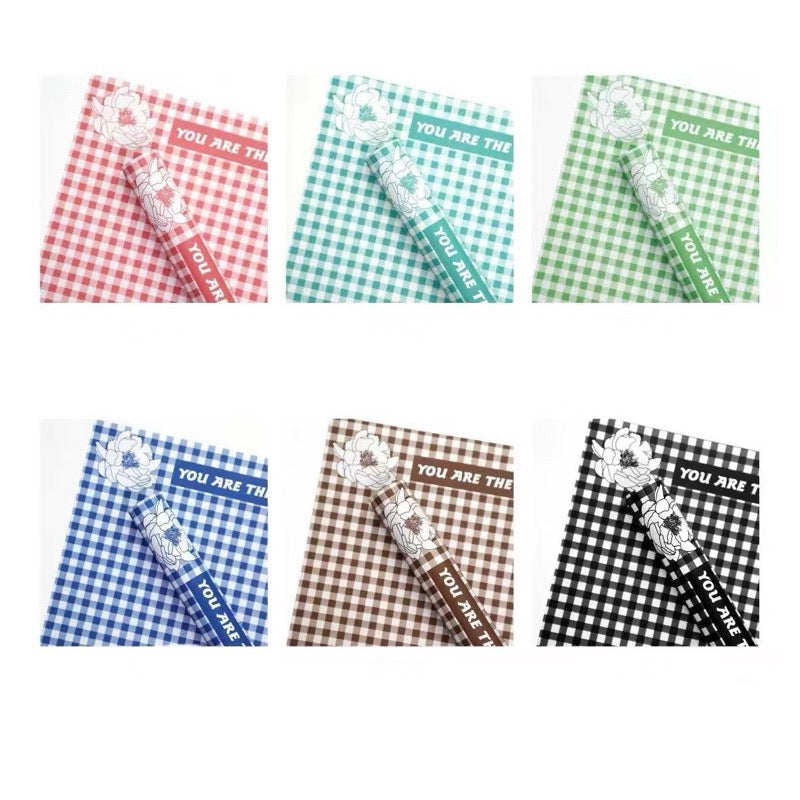 20pcs Small Grid Wrappers Bouquet Wrapping Materials (Waterproof)