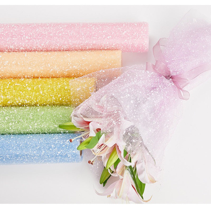 10pcs Snow Dot Floral Wrapping Mesh Bouquet Wrapping Materials