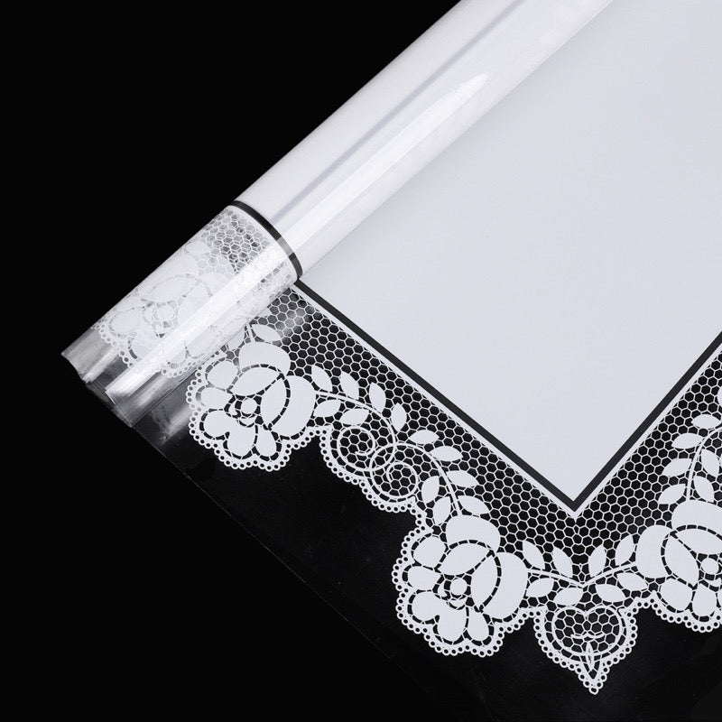 20pcs See Through Lace Border Wrappers Bouquet Wrapping Material (Waterproof)