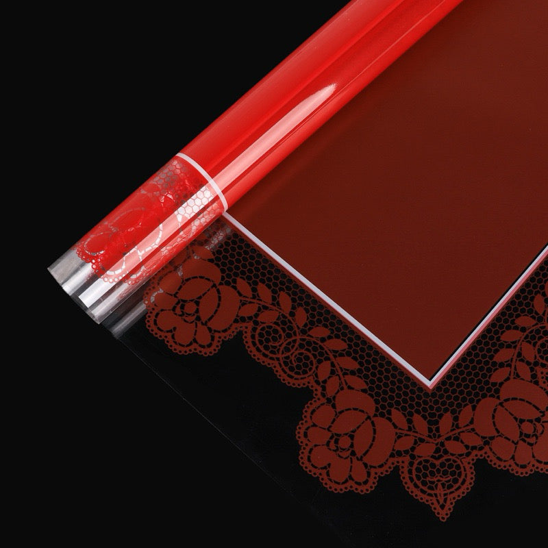 20pcs See Through Lace Border Wrappers Bouquet Wrapping Material (Waterproof)