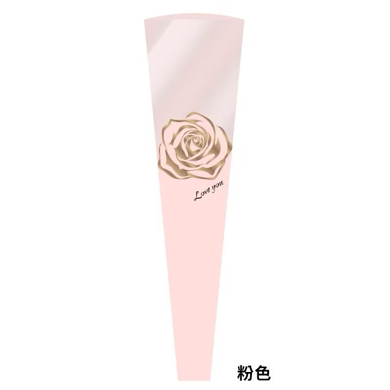 30pcs GoldPrint Rose Head Single Stem Wrapping Paper