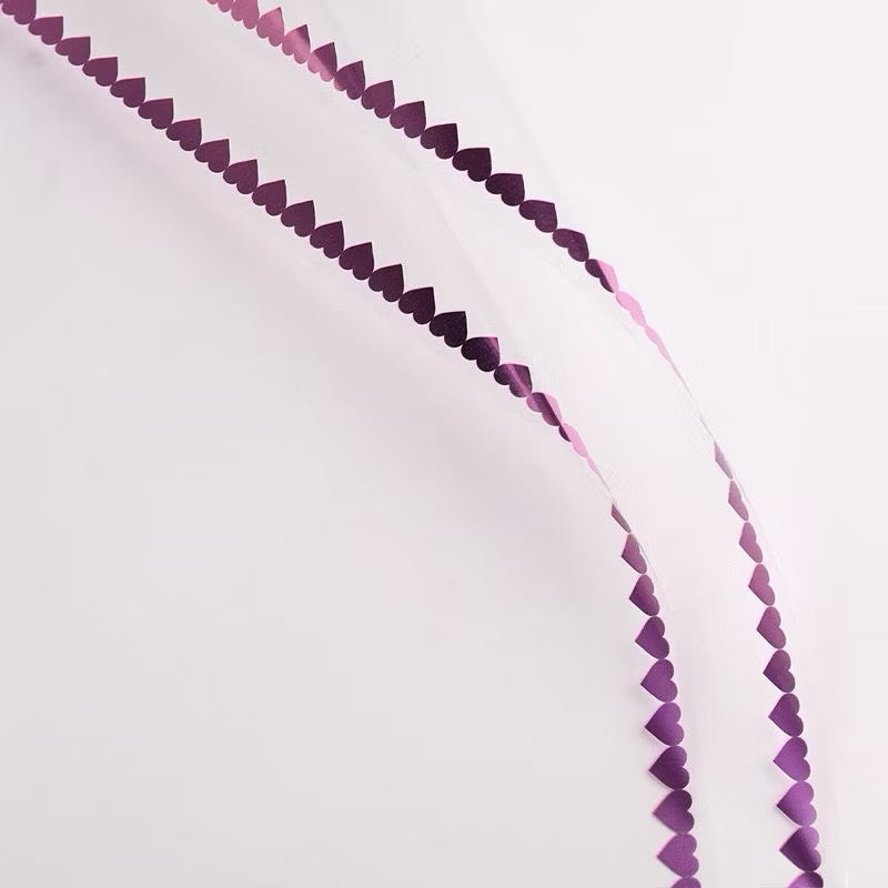 20pcs Heart Transparent Colored Lining Wrappers Bouquet Wrapping Material (Waterproof)